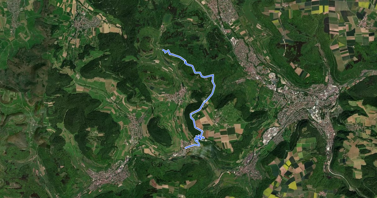 Маршрут Hausen - Burren на спутниковом снимке