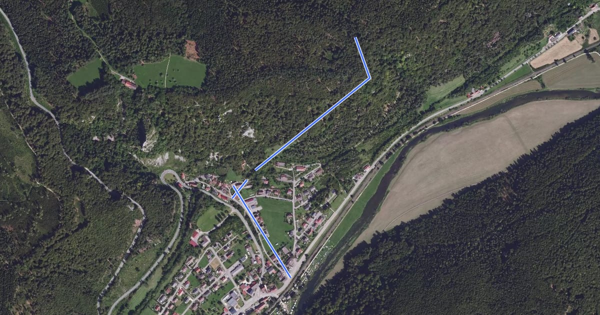 Маршрут Hausen im Tal - Schlossteige на спутниковом снимке