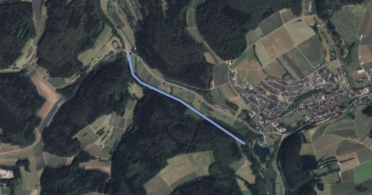 Маршрут Hausen - Mägerkingen на спутниковом снимке