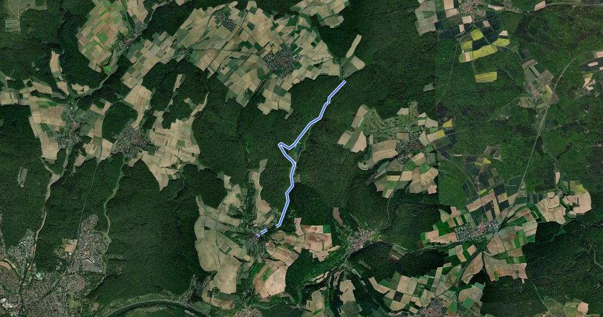 Маршрут Hausen - Ottenhausen на спутниковом снимке