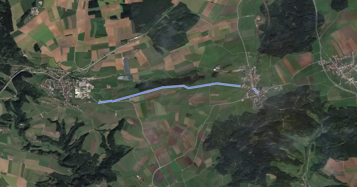 Маршрут Hausen vor Wald Rathaus - Mundelfinger Straße на спутниковом снимке