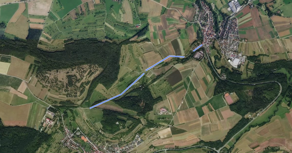 Маршрут Hausen Würmtalstraße - Eisberg на спутниковом снимке