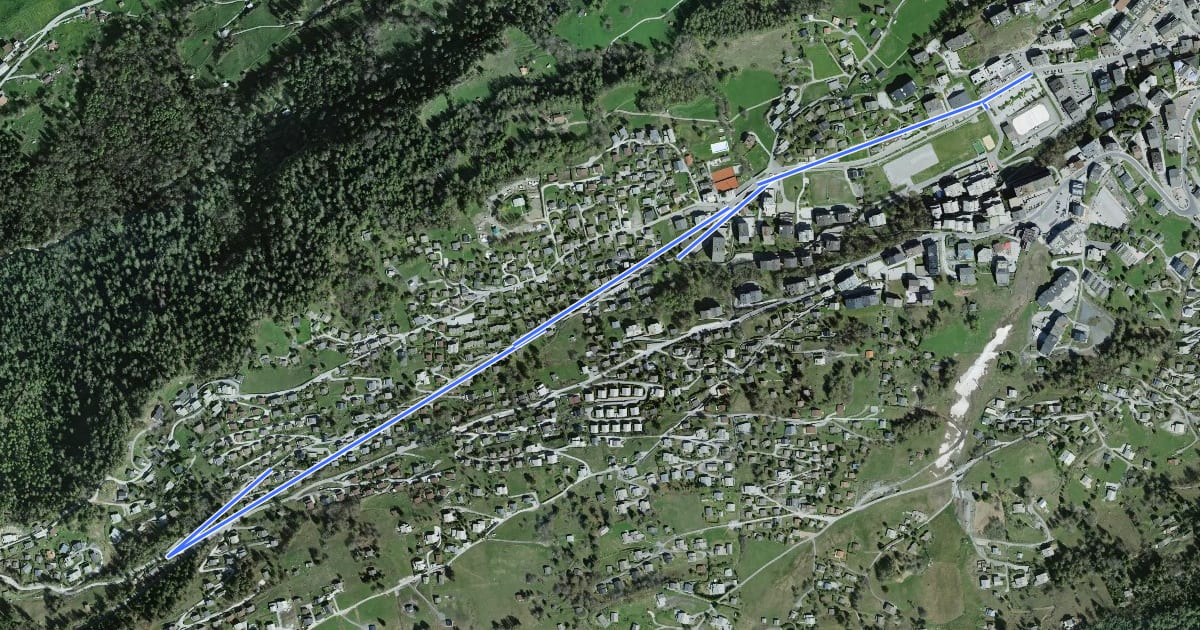 Маршрут Haute-Nendaz - La Pèroua на спутниковом снимке