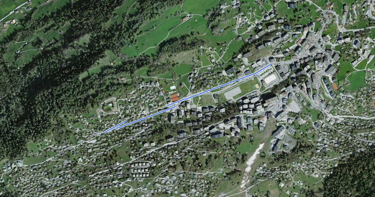 Маршрут Haute-Nendaz - Tsamandon на спутниковом снимке