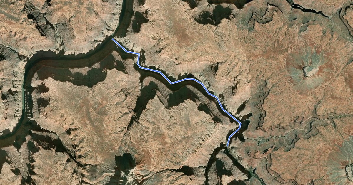 Маршрут Havasu Canyon Trail на спутниковом снимке