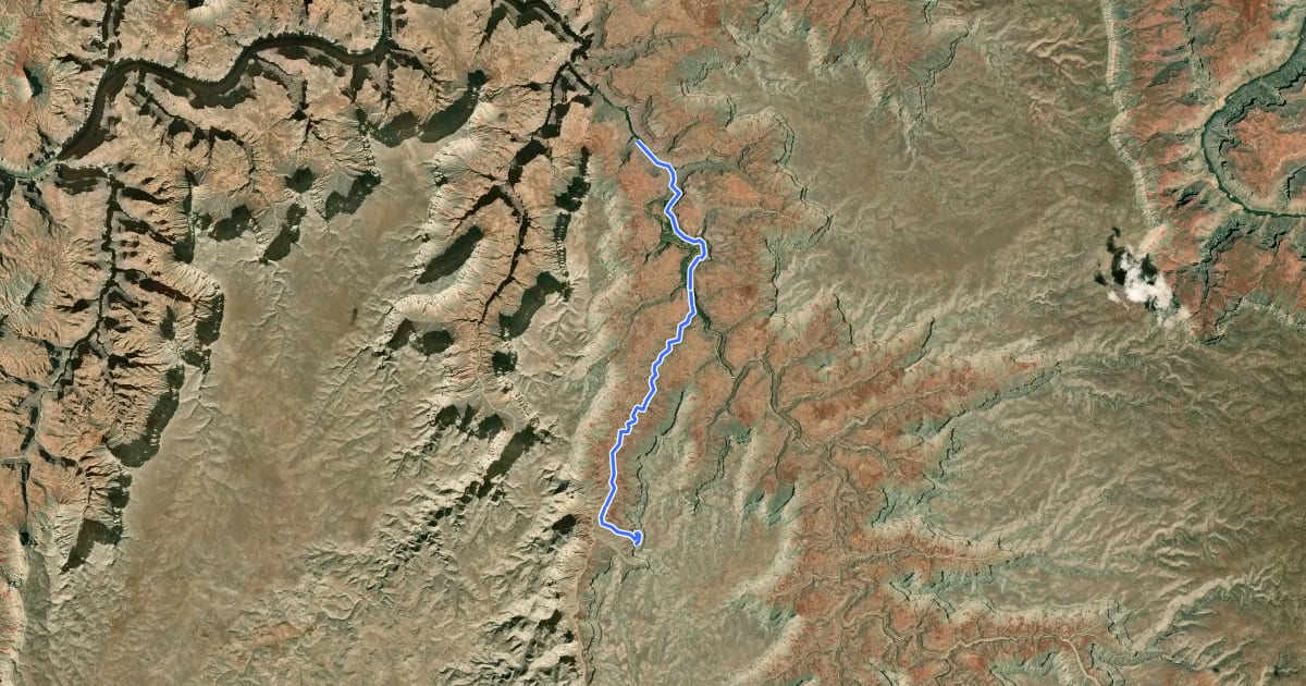 Маршрут Havasupai Trail на спутниковом снимке