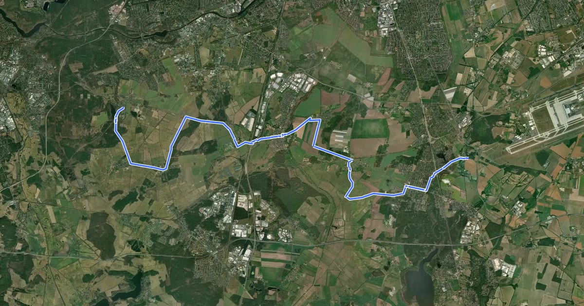 Маршрут Havel-Dahme-Weg на спутниковом снимке