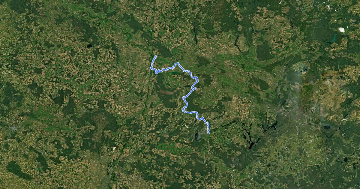 Маршрут Havel-Elbe-Wanderweg на спутниковом снимке