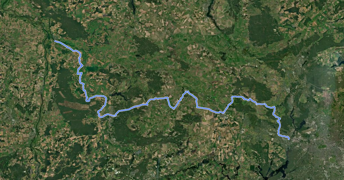 Маршрут Havelland-Radweg на спутниковом снимке