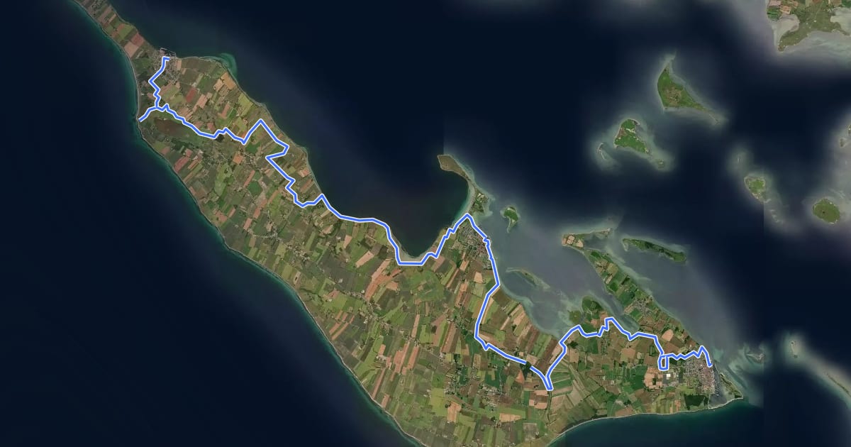 Маршрут Øhavsstien 7: Marstal - Ærøskøbing - Søby на спутниковом снимке