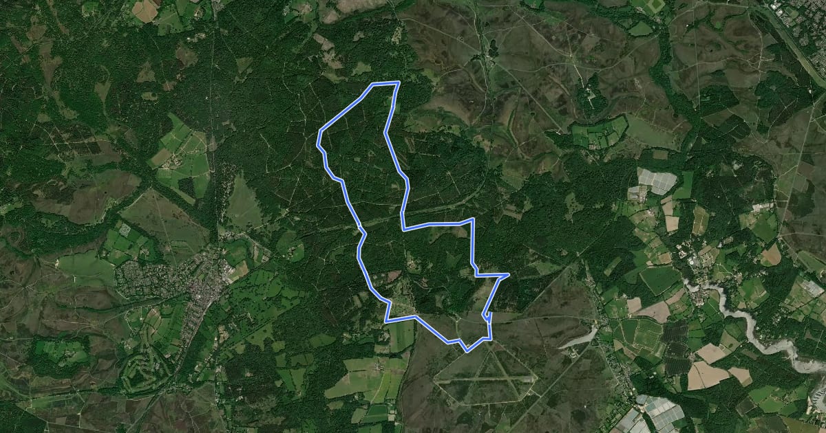 Маршрут Hawkhill Inclosure Off Road Cycle Trail на спутниковом снимке