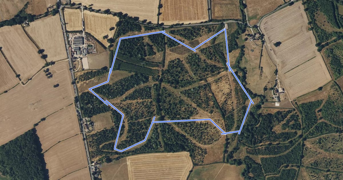 Маршрут Haydon Way Wood Trail на спутниковом снимке
