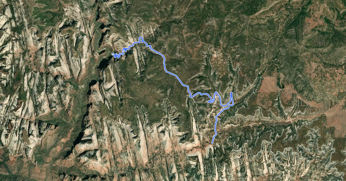 Маршрут Hayduke Trail #13 на спутниковом снимке