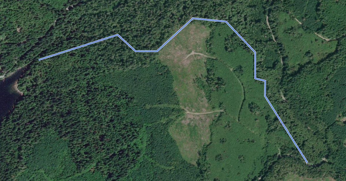 Маршрут Haywire Trails на спутниковом снимке