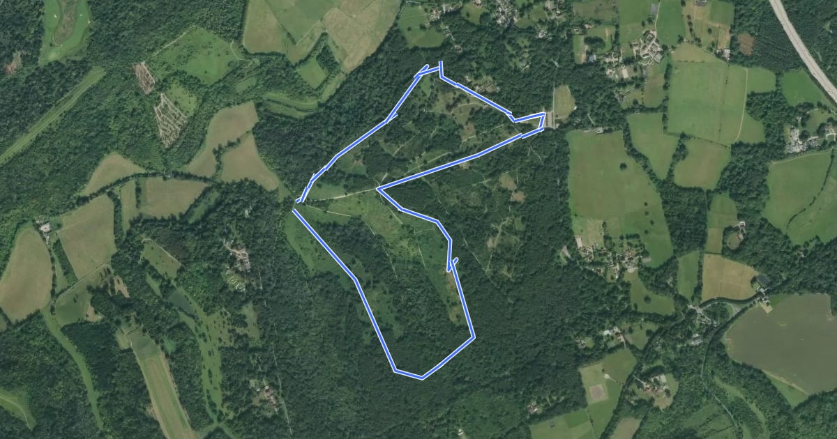 Маршрут Headley Heath Bluebell Walk, Box Hill на спутниковом снимке