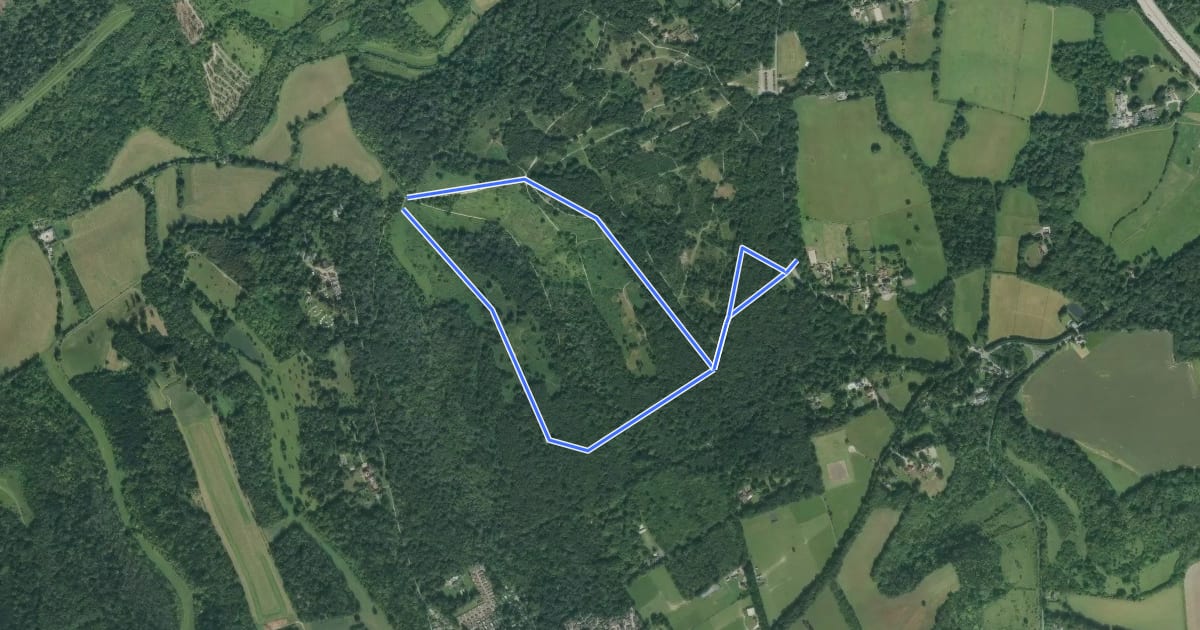 Маршрут Headley Heath Butterfly Walk, Box Hill на спутниковом снимке