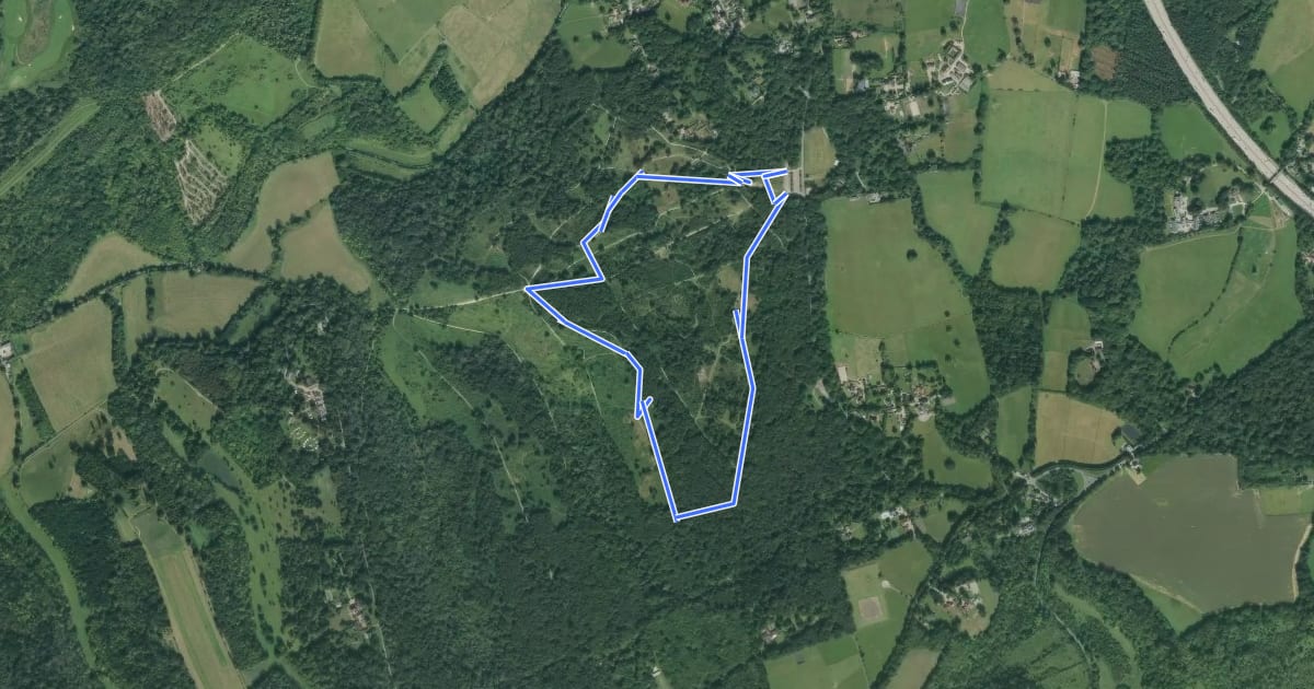 Маршрут Headley Heath Military Trail, Box Hill на спутниковом снимке