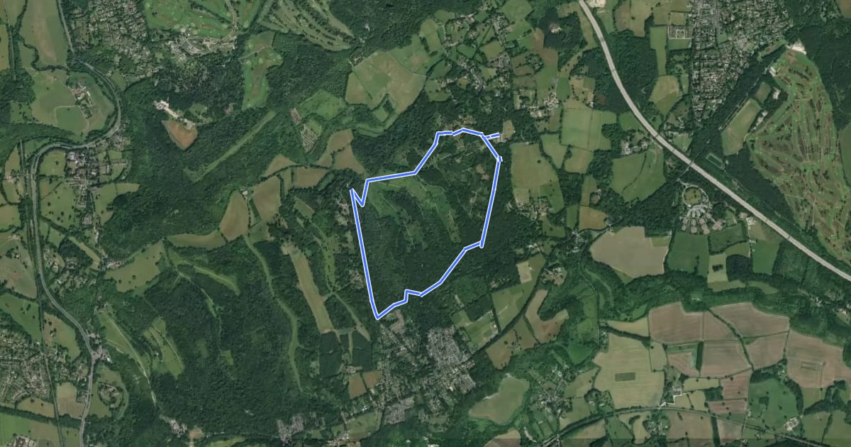 Маршрут Headley Heath Second World War Walking Trail, Box Hill на спутниковом снимке