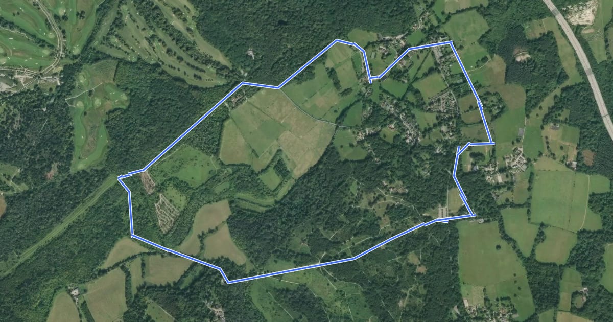 Маршрут Headley Heath to White Hill Walking Trail, Box Hill на спутниковом снимке