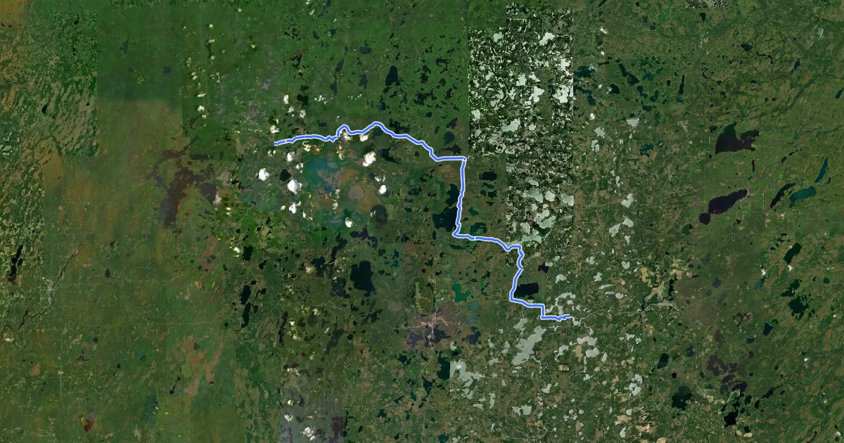 Маршрут Heart of Vilas County Bike Trail на спутниковом снимке