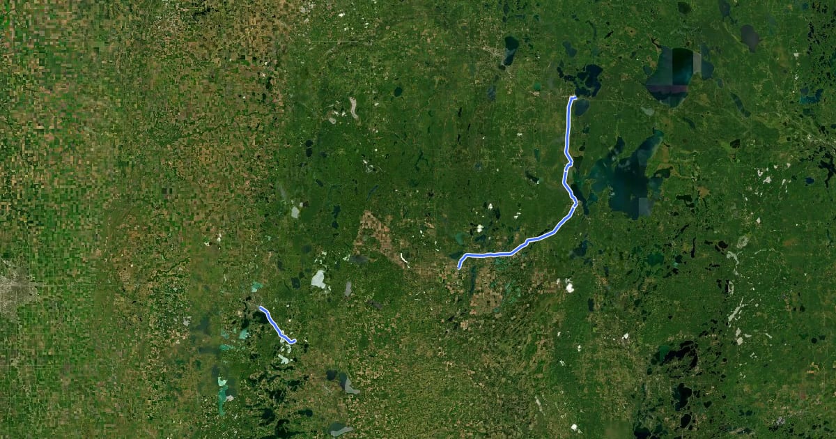 Маршрут Heartland State Trail на спутниковом снимке