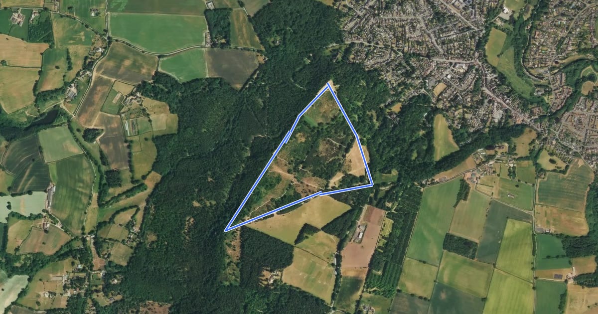 Маршрут Heathland Trail, Kinver Edge на спутниковом снимке