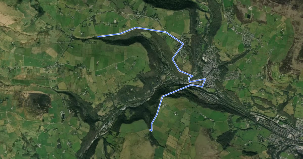 Маршрут Hebden Bridge Loop на спутниковом снимке