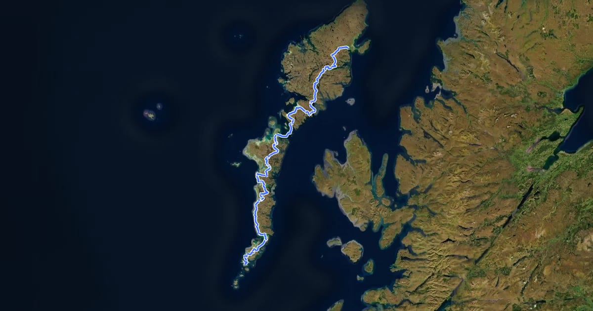 Маршрут Hebridean Way (Hiking) на спутниковом снимке