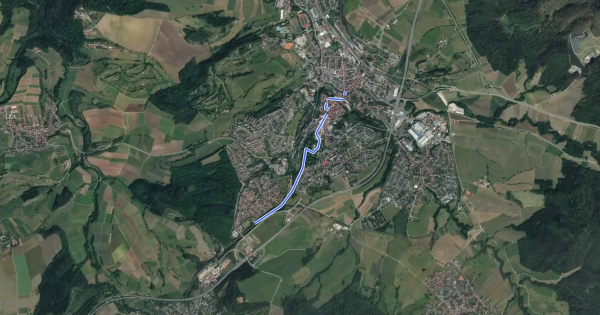 Маршрут Hechingen Staig - Bhf Zollern на спутниковом снимке