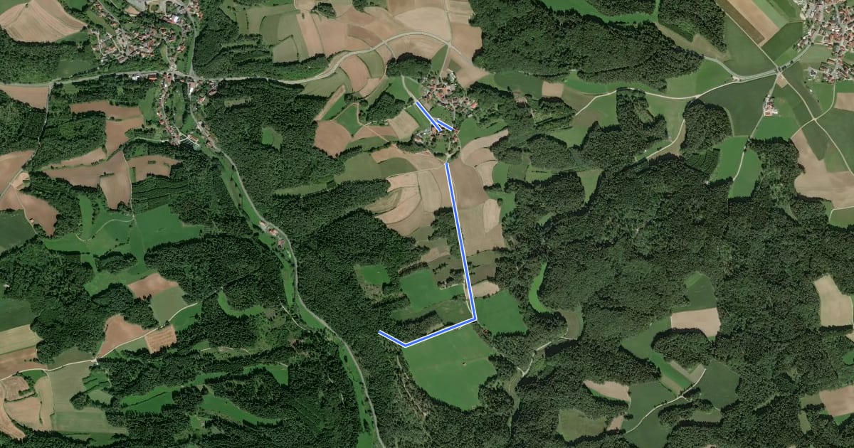 Маршрут Heckenhof Wanderweg St. Friedel на спутниковом снимке