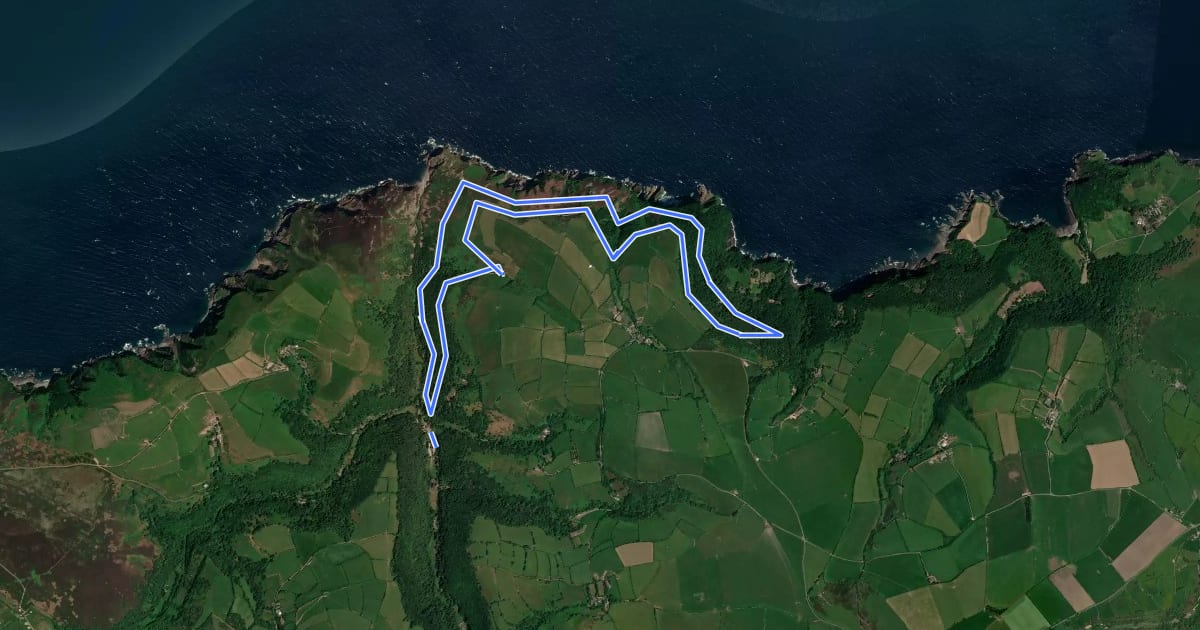 Маршрут Heddon Valley to Woody Bay Walk на спутниковом снимке