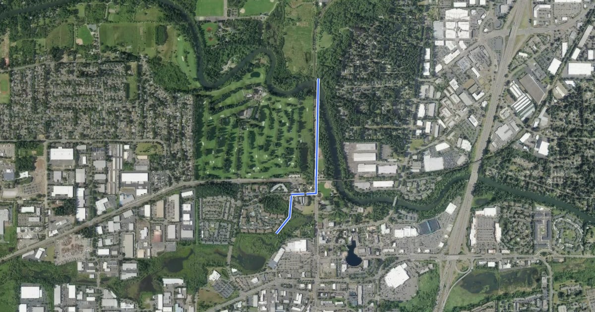 Маршрут Hedges Creek Trail на спутниковом снимке