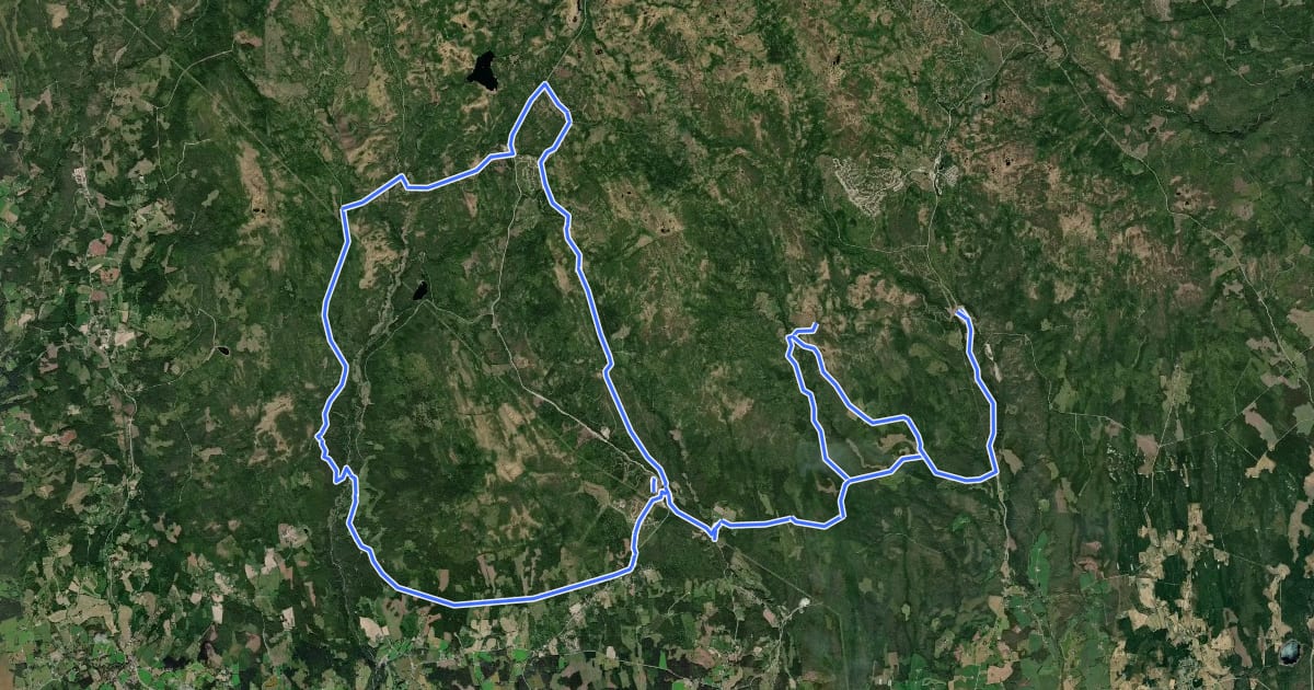 Маршрут Hedmarksvidda rundt 2010 на спутниковом снимке