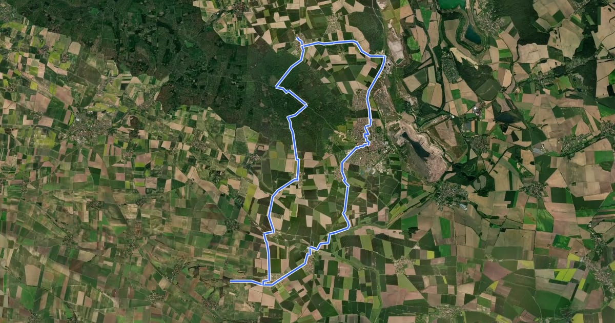 Маршрут Heeseberg Route на спутниковом снимке