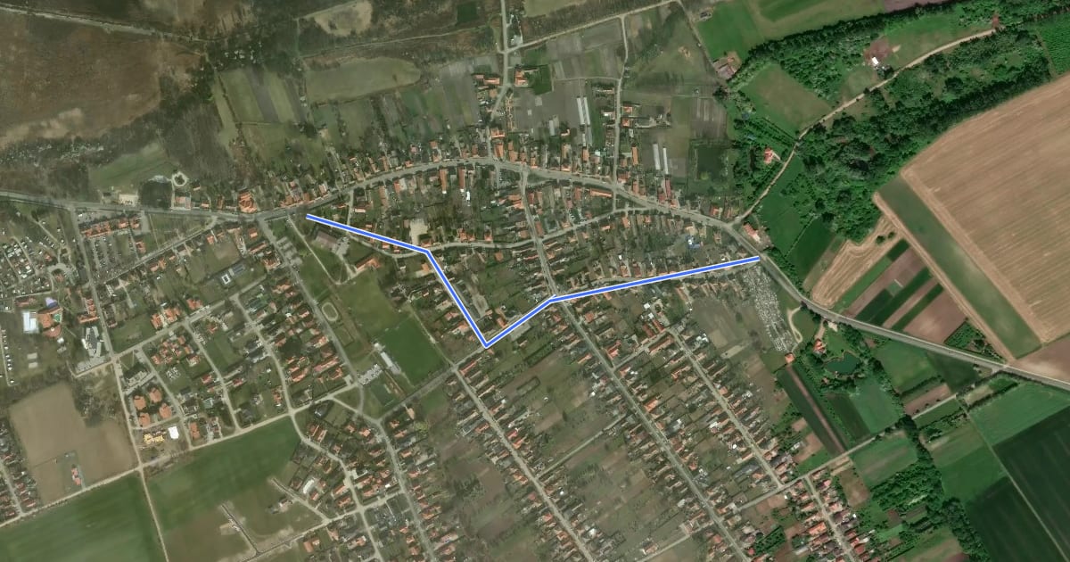Маршрут Hegykő központ на спутниковом снимке