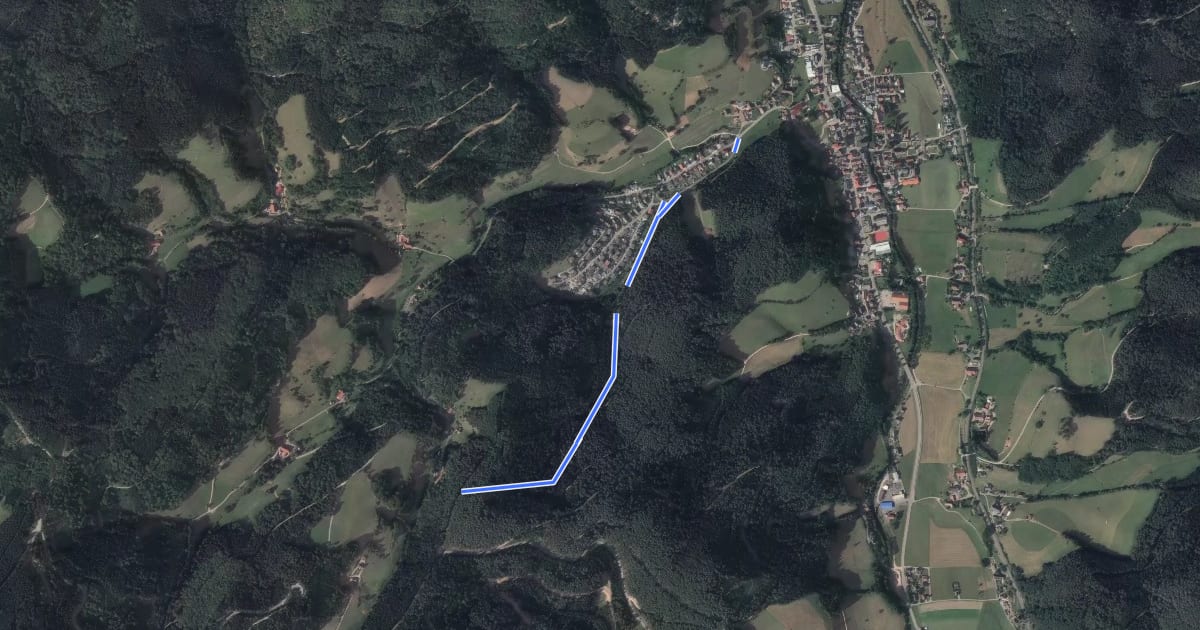 Маршрут Heidbühl - Vordersulzbach на спутниковом снимке