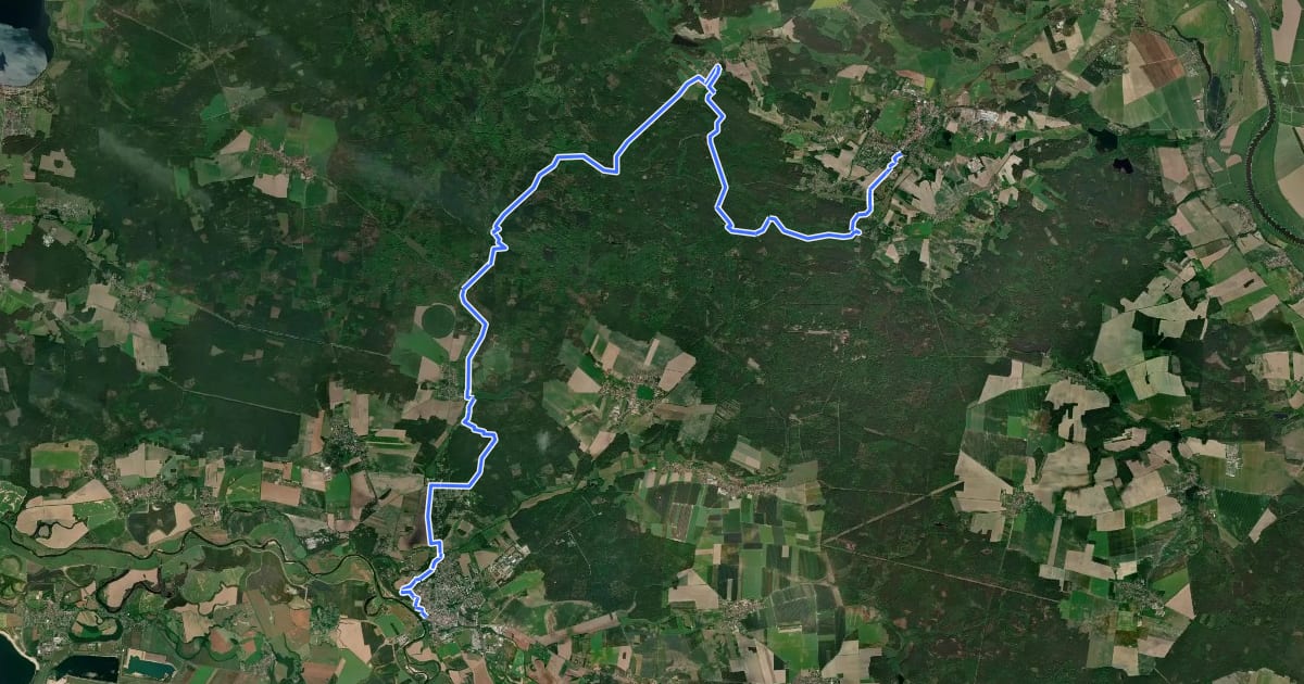Маршрут Heide-Biber-Tour на спутниковом снимке
