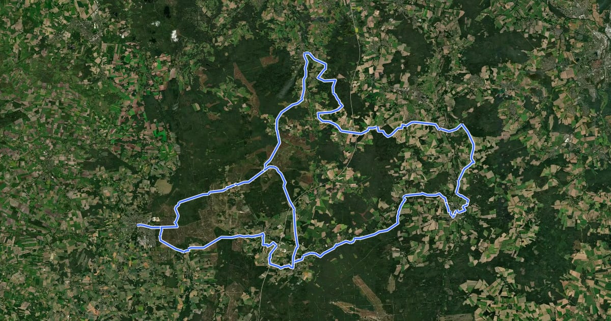 Маршрут Heide-Erlebnis Radweg на спутниковом снимке