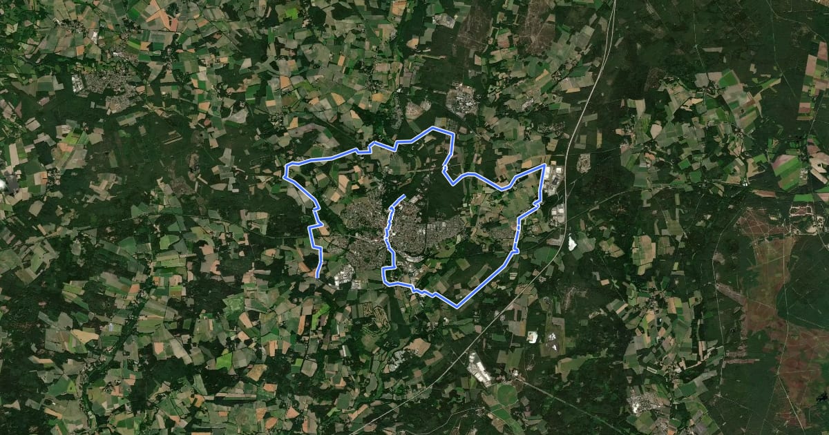 Маршрут Heide Region Radweg 1 на спутниковом снимке