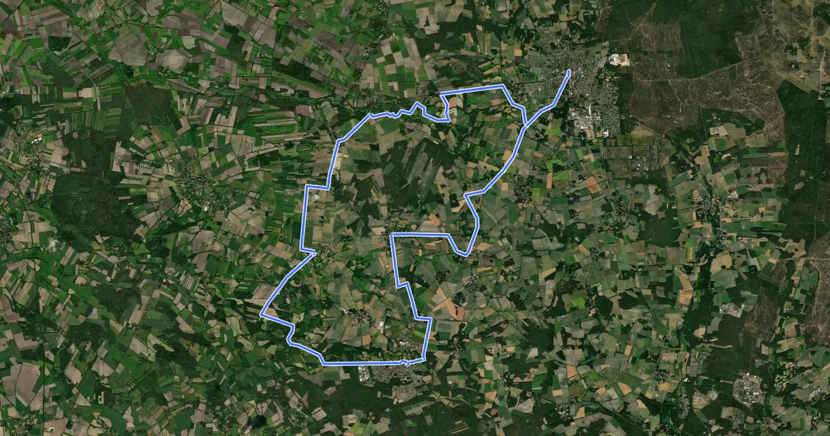Маршрут Heide Region Radweg 10 на спутниковом снимке