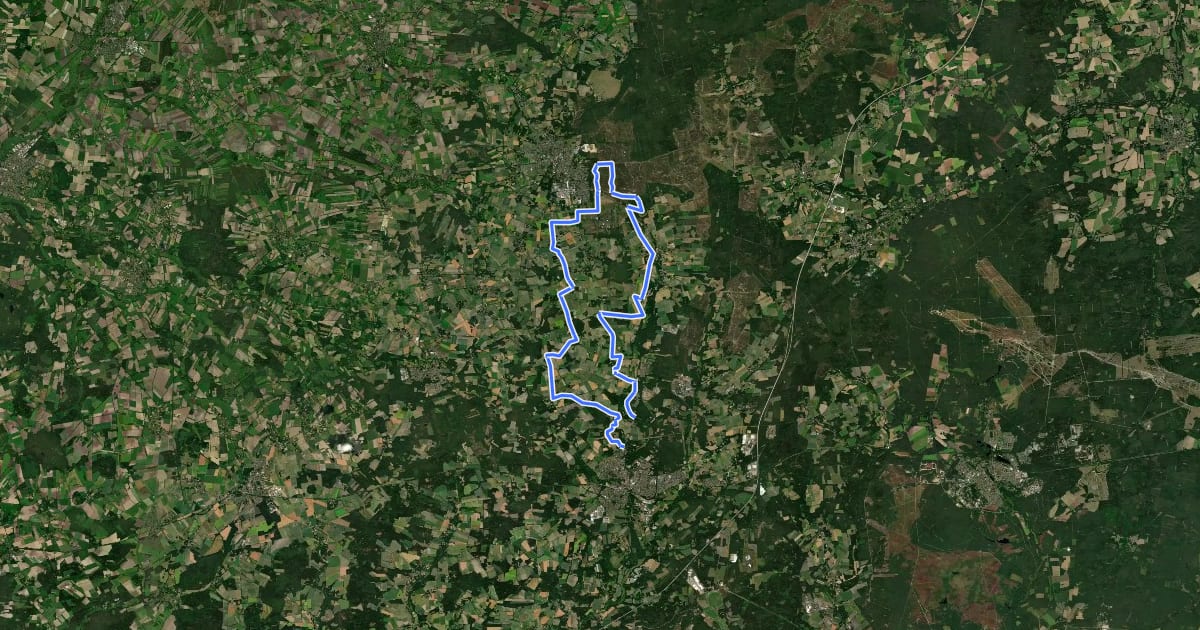 Маршрут Heide Region Radweg 12 на спутниковом снимке