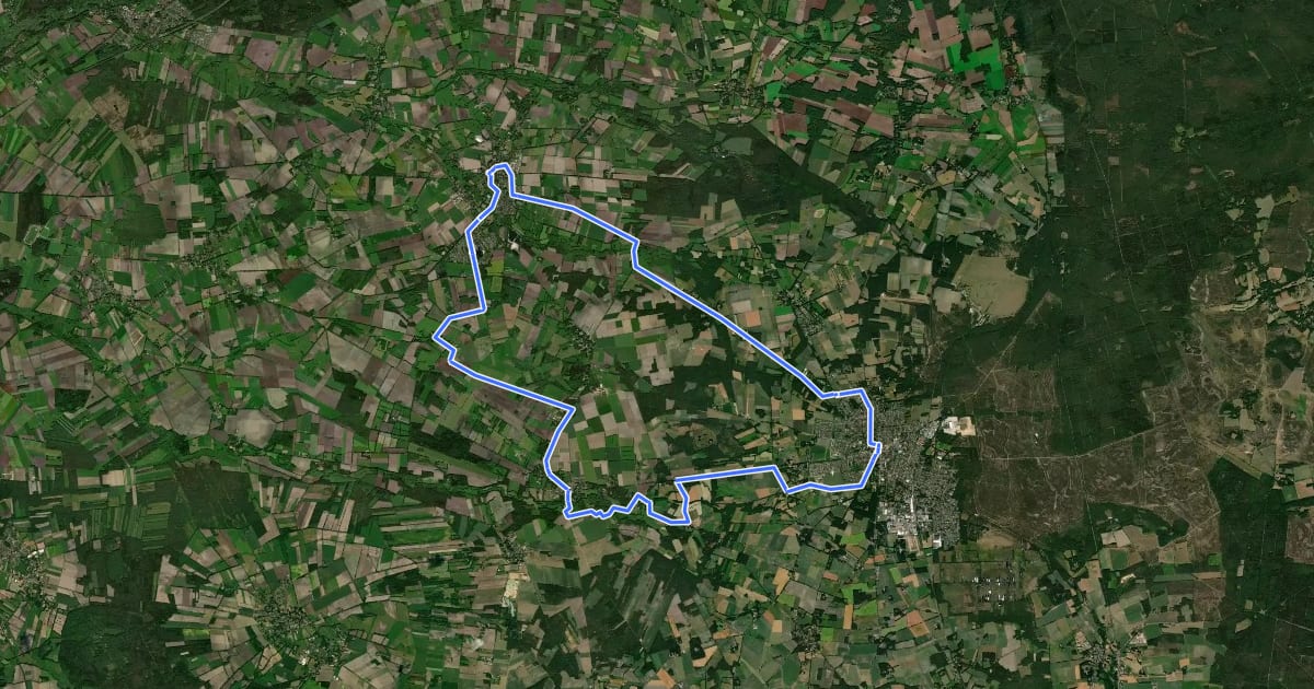 Маршрут Heide Region Radweg 13 на спутниковом снимке