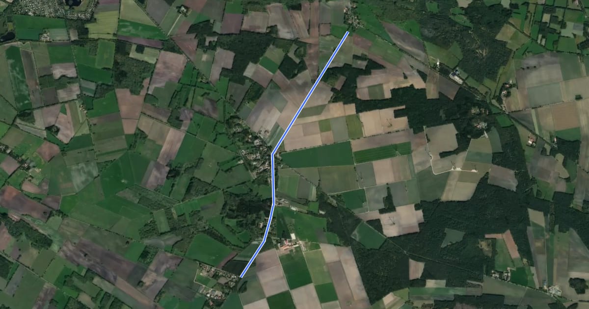 Маршрут Heide Region Radweg 13a на спутниковом снимке