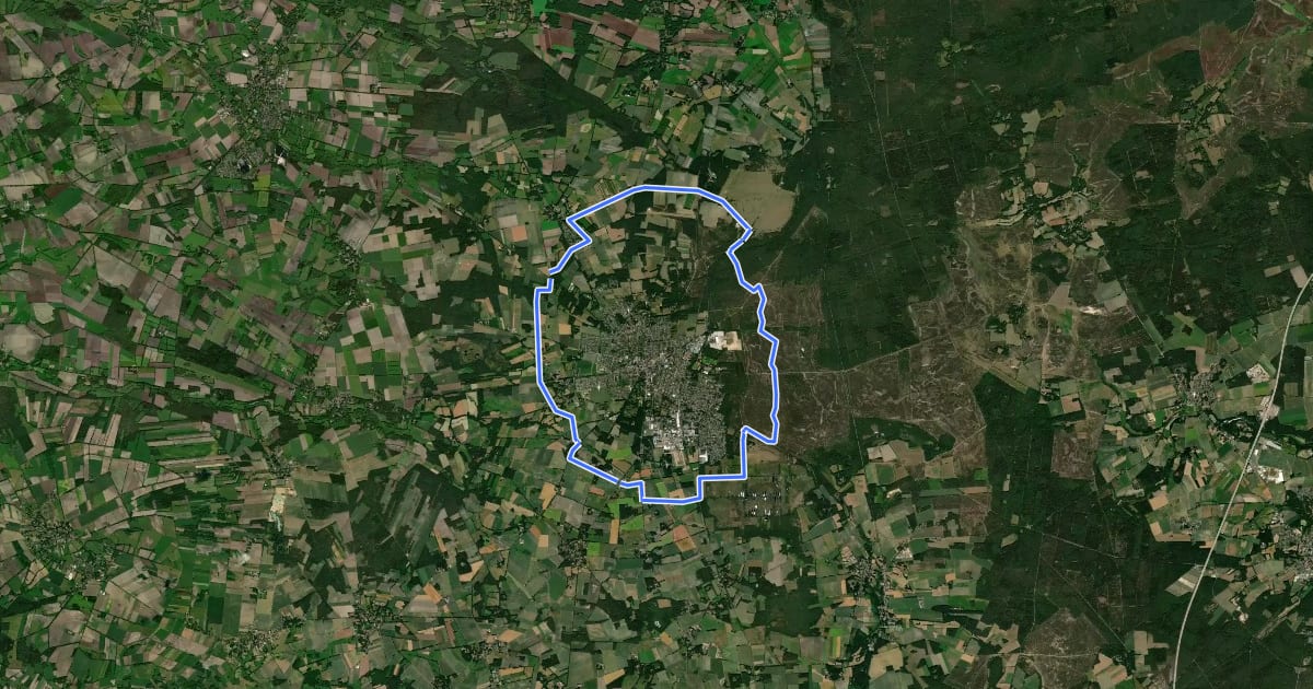Маршрут Heide Region Radweg 14 на спутниковом снимке