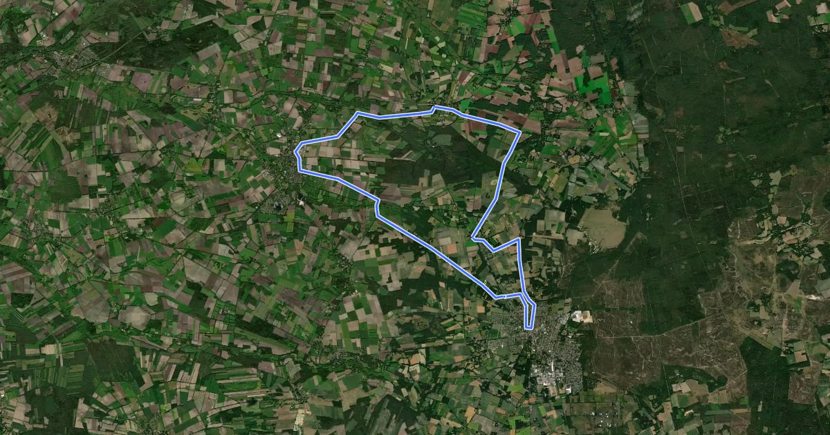 Маршрут Heide Region Radweg 15 на спутниковом снимке