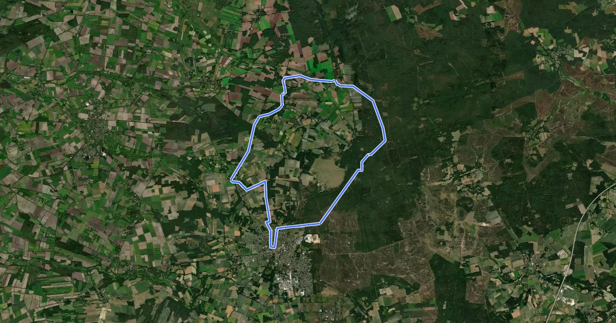Маршрут Heide Region Radweg 16 на спутниковом снимке