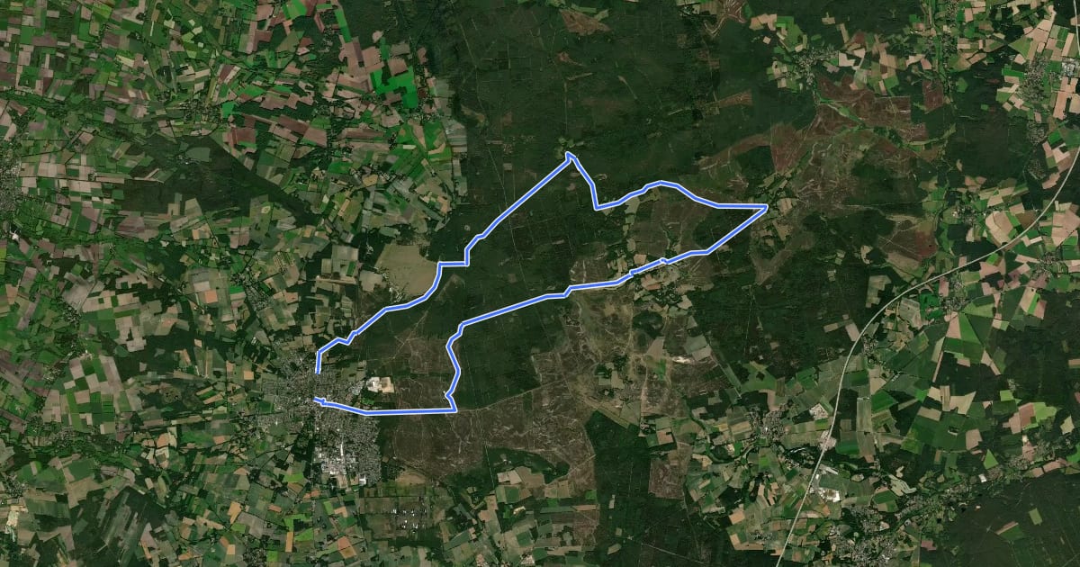 Маршрут Heide Region Radweg 17 на спутниковом снимке