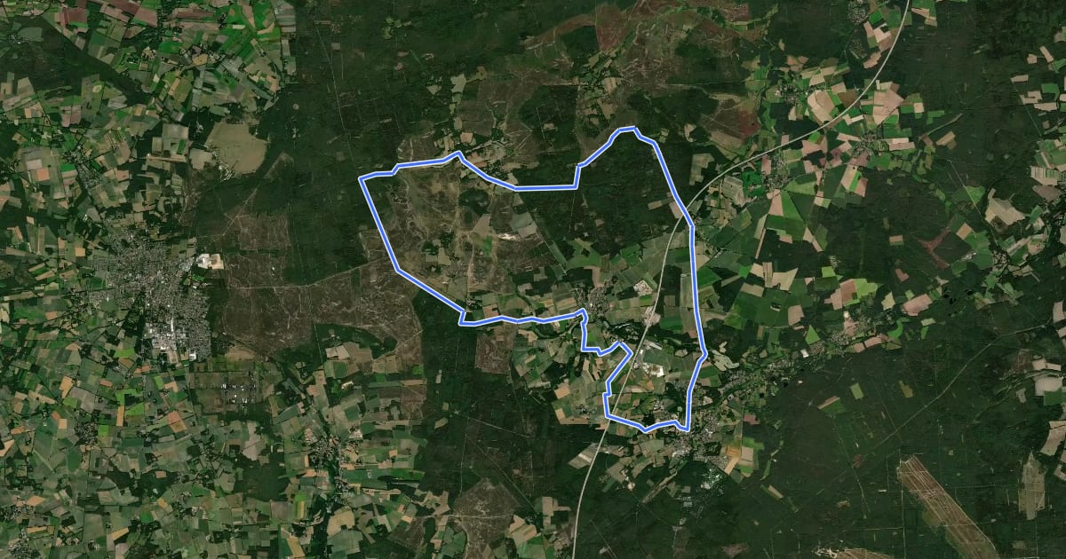 Маршрут Heide Region Radweg 18 на спутниковом снимке