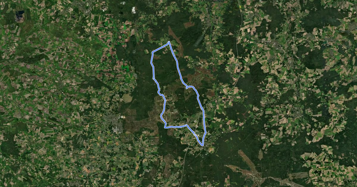 Маршрут Heide Region Radweg 19 на спутниковом снимке