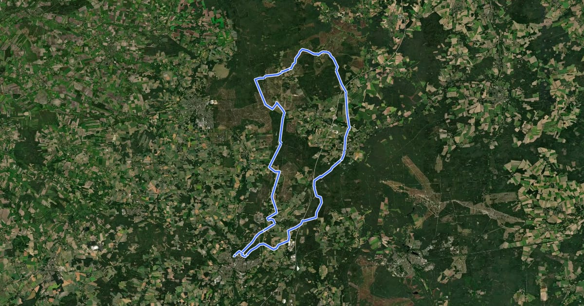 Маршрут Heide Region Radweg 2 на спутниковом снимке